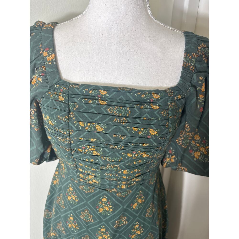 NWT Anna Cate Dark Green "Diamond Floral" Cotton Maxi Dress Sz XS - Picture 2 of 6